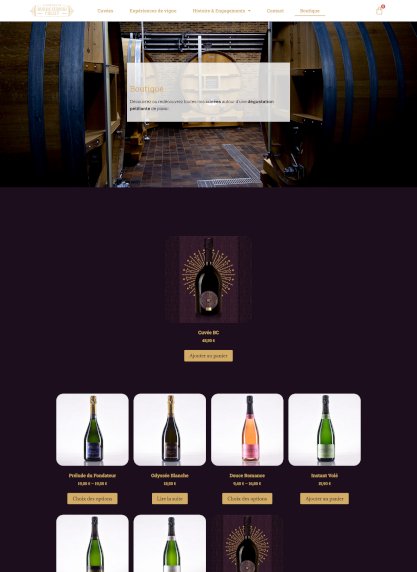 Screenshot Site boutique Champagne Bukaczewski-Collet