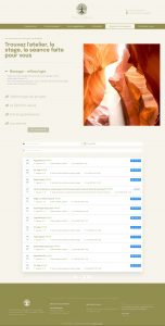 Page de réservation d'ateliers soins énergétiques